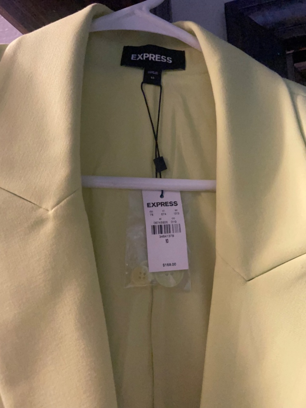 EXPRESS Chartreuse double breasted blazer - NWT - Picture 7 of 7
